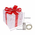 Illuminate Your Holidays with the Christmas Glowing Gift Box Ornament - Perfect Outdoor Decor for Xmas & New Year 2024!