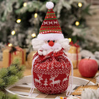 Christmas Knitted Gift Bags Set Apple Doll Elk Santa Bear Design Candy Storage Xmas Party Favors New Year Holiday Gifts