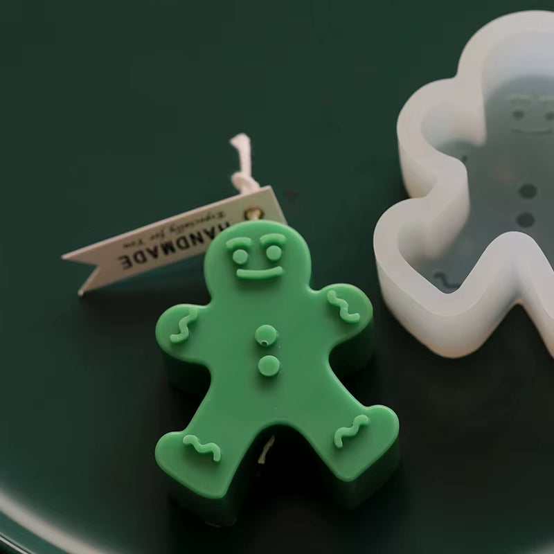 Festive Gingerbread Man & Elk Candle Mold - DIY Aromatherapy Crafts for Unique Christmas Gifts