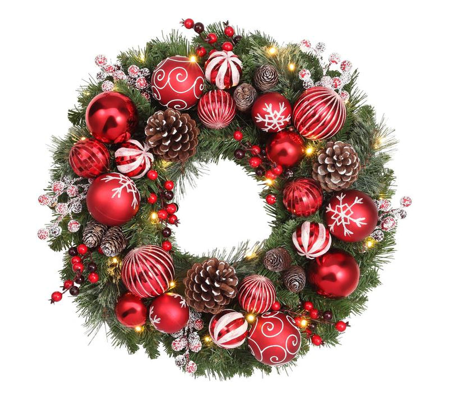 Haute Decor 26" Prelit Holiday Times Wreath