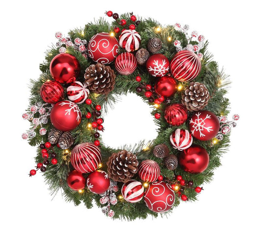 Haute Decor 26" Prelit Holiday Times Wreath