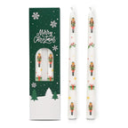 2 Pack Christmas Taper Candles 10 Inch Unscented Candlesticks with Holiday Icons for Table Decor Mixed Candle Warmer Lamp Classic Design Long Lasting Burn - Ornaments