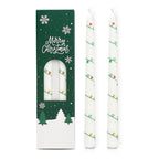 2 Pack Christmas Taper Candles 10 Inch Unscented Candlesticks with Holiday Icons for Table Decor Mixed Candle Warmer Lamp Classic Design Long Lasting Burn - Ornaments