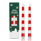 2 Pack Christmas Taper Candles 10 Inch Unscented Candlesticks with Holiday Icons for Table Decor Mixed Candle Warmer Lamp Classic Design Long Lasting Burn - Ornaments