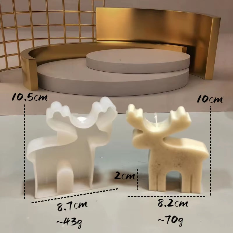 Festive Gingerbread Man & Elk Candle Mold - DIY Aromatherapy Crafts for Unique Christmas Gifts