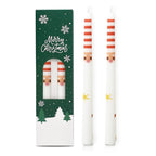 2 Pack Christmas Taper Candles 10 Inch Unscented Candlesticks with Holiday Icons for Table Decor Mixed Candle Warmer Lamp Classic Design Long Lasting Burn - Ornaments