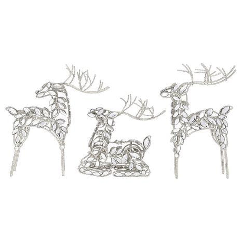 August & Leo Jeweled Reindeer Décor 3-Piece Set with Gift Boxes