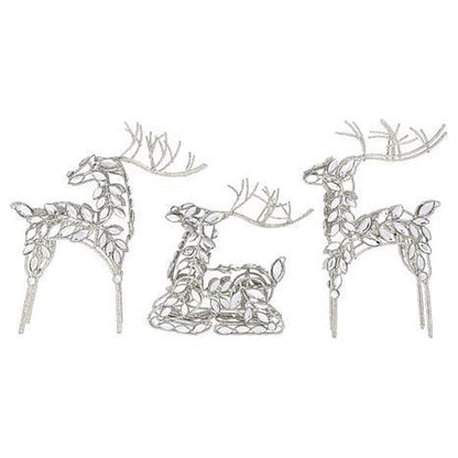 August & Leo Jeweled Reindeer Décor 3-Piece Set with Gift Boxes
