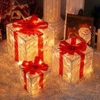 Illuminate Your Holidays with the Christmas Glowing Gift Box Ornament - Perfect Outdoor Decor for Xmas & New Year 2024!