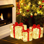 Illuminate Your Holidays with the Christmas Glowing Gift Box Ornament - Perfect Outdoor Decor for Xmas & New Year 2024!
