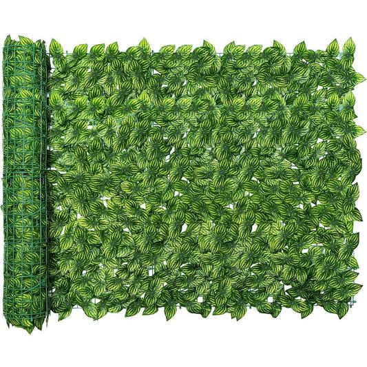 Sinsoledad Lush Artificial Ivy Privacy Fence Screen, 20"X118" - Expandable & Easy-To-Clean Faux Hedge with Zip Ties for Outdoor Garden Decor, Wall Shielding & Christmas Ambiance, Christmas Decor