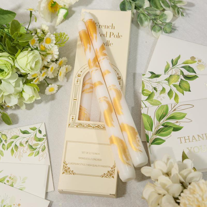 2 Pack Christmas Taper Candles 10 Inch Unscented Candlesticks with Holiday Icons for Table Decor Mixed Candle Warmer Lamp Classic Design Long Lasting Burn - Ornaments