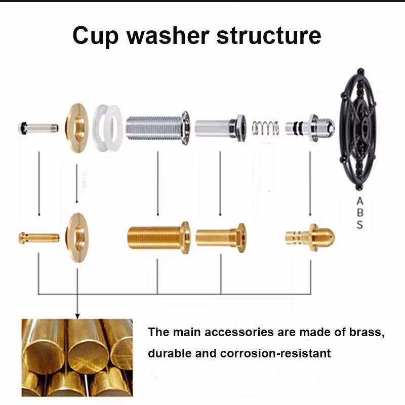 High Pressure Glass Rinser - Ultimate Kitchen Cup Washer for Effortless Cleaning of Beer, Coffee, and Bar Glasses