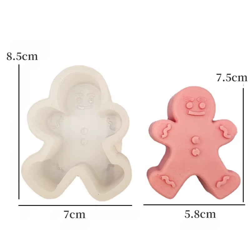 Festive Gingerbread Man & Elk Candle Mold - DIY Aromatherapy Crafts for Unique Christmas Gifts