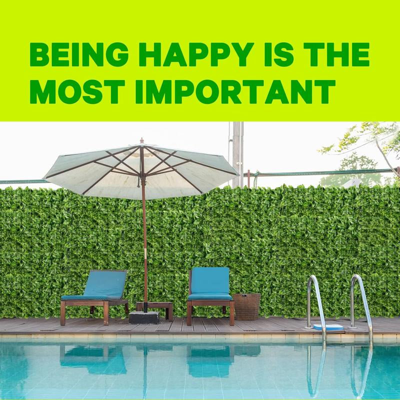 Sinsoledad Lush Artificial Ivy Privacy Fence Screen, 20"X118" - Expandable & Easy-To-Clean Faux Hedge with Zip Ties for Outdoor Garden Decor, Wall Shielding & Christmas Ambiance, Christmas Decor