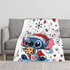 DISNEY CLASSIC Lilo & Stitch Christmas Cute Stitch Soft Throw Blanket - Cozy Plush Holiday Blanket for Bedroom, Sofa, Christmas Decor & Gift
