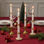 2 Pack Christmas Taper Candles 10 Inch Unscented Candlesticks with Holiday Icons for Table Decor Mixed Candle Warmer Lamp Classic Design Long Lasting Burn - Ornaments