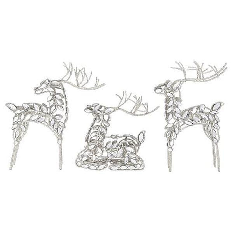 August & Leo Jeweled Reindeer Décor 3-Piece Set with Gift Boxes