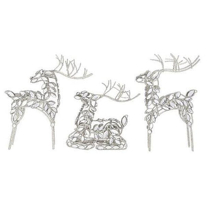 August & Leo Jeweled Reindeer Décor 3-Piece Set with Gift Boxes