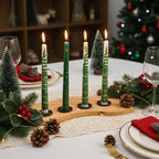 2 Pack Christmas Taper Candles 10 Inch Unscented Candlesticks with Holiday Icons for Table Decor Mixed Candle Warmer Lamp Classic Design Long Lasting Burn - Ornaments