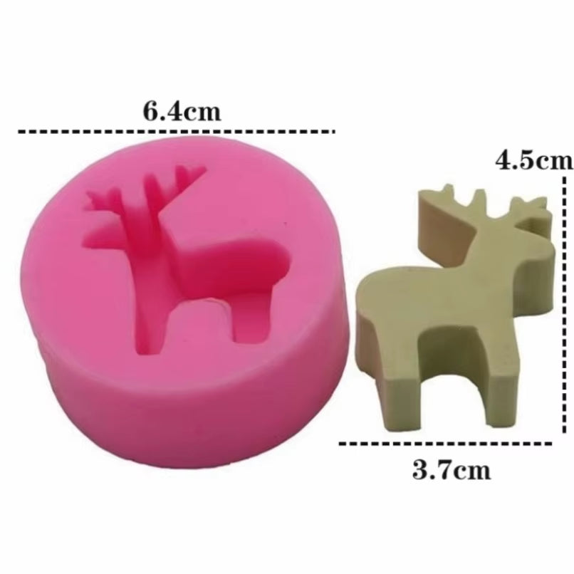 Festive Gingerbread Man & Elk Candle Mold - DIY Aromatherapy Crafts for Unique Christmas Gifts