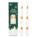 2 Pack Christmas Taper Candles 10 Inch Unscented Candlesticks with Holiday Icons for Table Decor Mixed Candle Warmer Lamp Classic Design Long Lasting Burn - Ornaments
