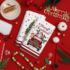 5Pcs Christmas Kitchen Towel Dish Towels and Dishcloths Merry Christmas Tree Reindeer Truck Santa Claus Cartoon Design 15 X 23 Inch Holiday Home Indoor Bathroom Party Noel Decorations Hand Towels Gift Supplies